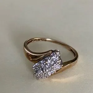 Thl Rings Images Thl | Jewelry | Exquisite Solid K Yellow Gold Clustered Bypass Diamond ...